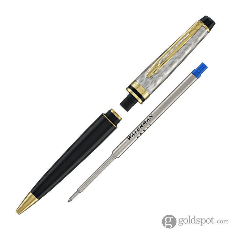 Waterman Expert Deluxe Ballpoint Pen Reflections of Paris in Black with Gold Trim Ballpoint Pens
