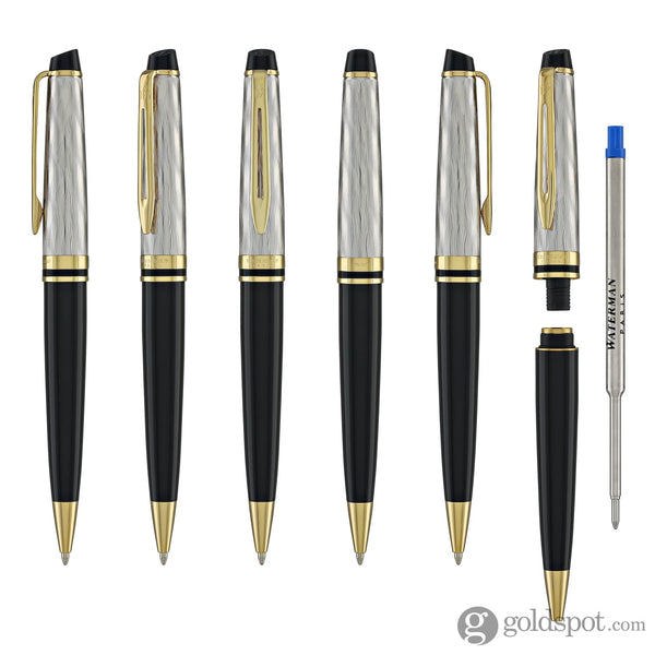 Waterman Expert Deluxe Ballpoint Pen Reflections of Paris in Black with Gold Trim Ballpoint Pens