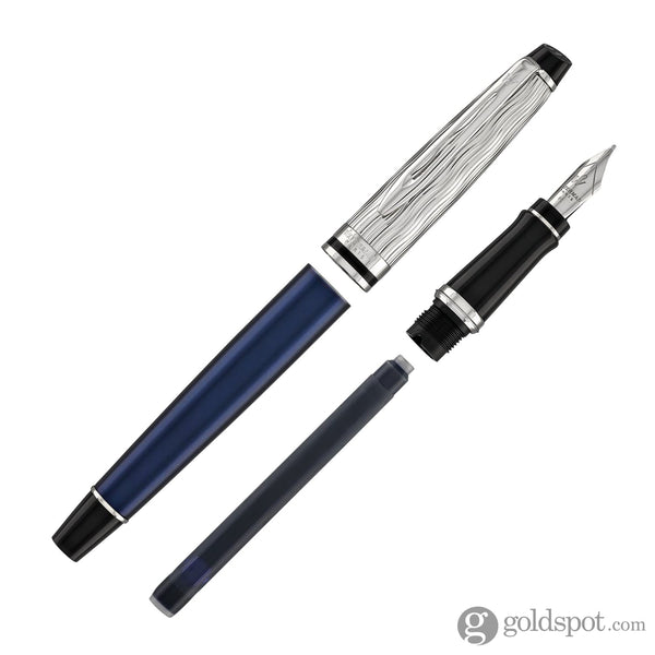 Waterman Expert Deluxe Fountain Pen in Metallic Blue with Chrome Trim Fountain Pen