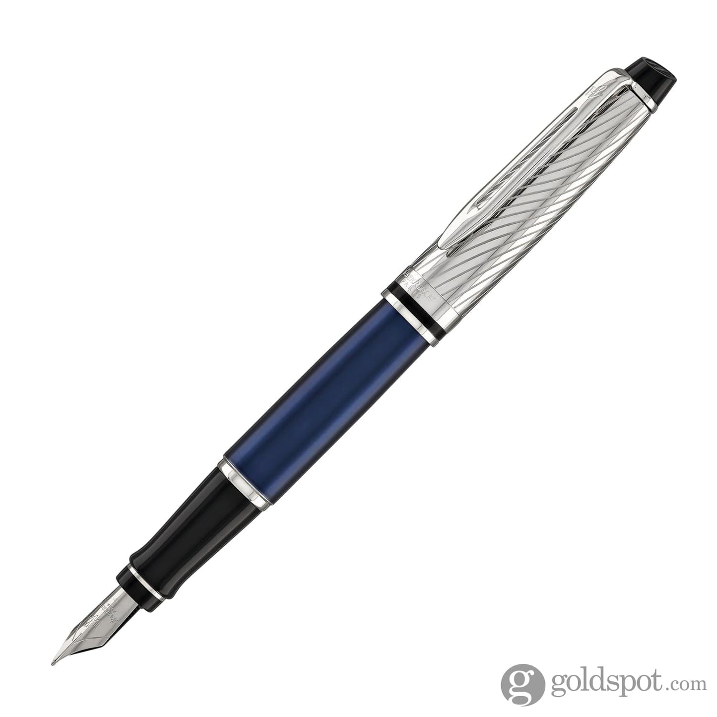 Waterman Hémisphère-vulpen | roestvrij staal en matblauwe lak met Waterman Hémisphère-vulpen | roestvrij staal en matblauwe lak met