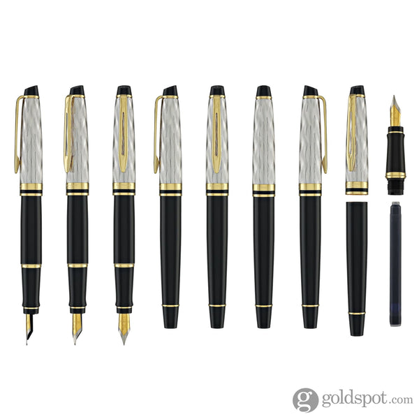 Waterman Expert Deluxe Fountain Pen Reflections of Paris in Black with Gold Trim - Medium Point Fountain Pen