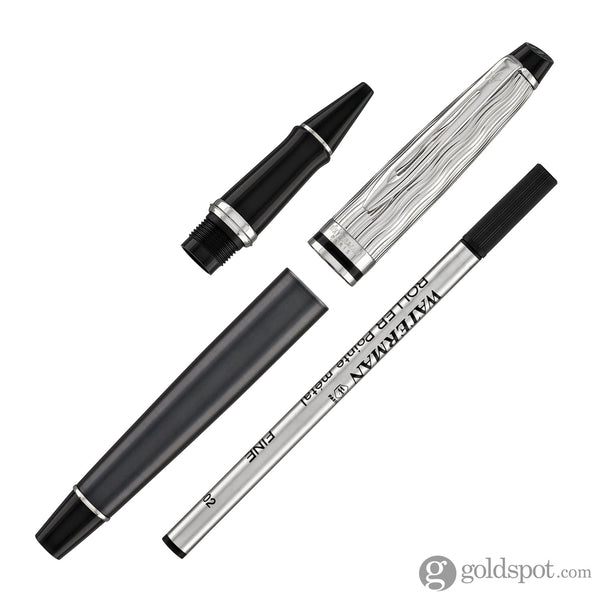 Waterman Expert Deluxe Rollerball Pen in Metallic Grey Stone with Chrome Trim Rollerball Pen