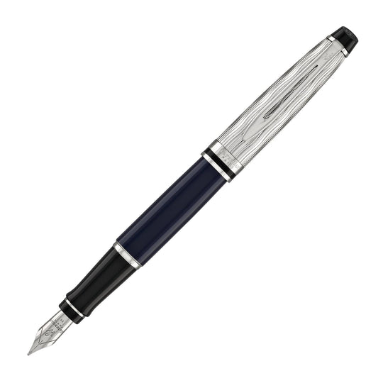 Waterman Expert L’Essence du Bleu Fountain Pen in Metal & Blue Lacquer