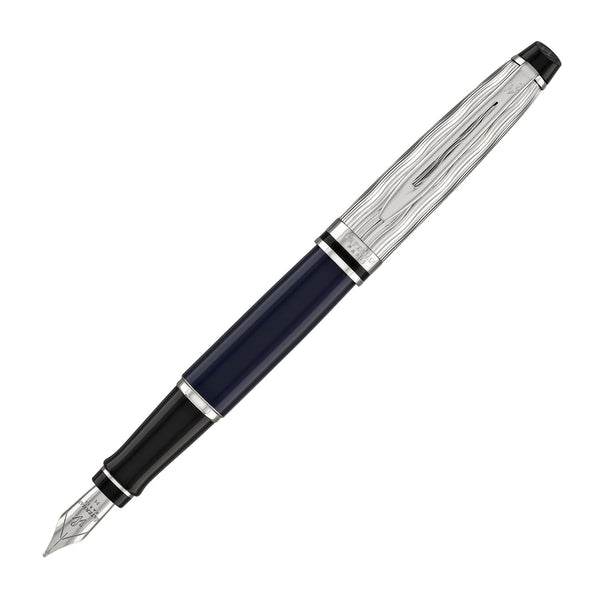 Waterman Expert L’Essence du Bleu Fountain Pen in Metal & Blue Lacquer Fountain Pen