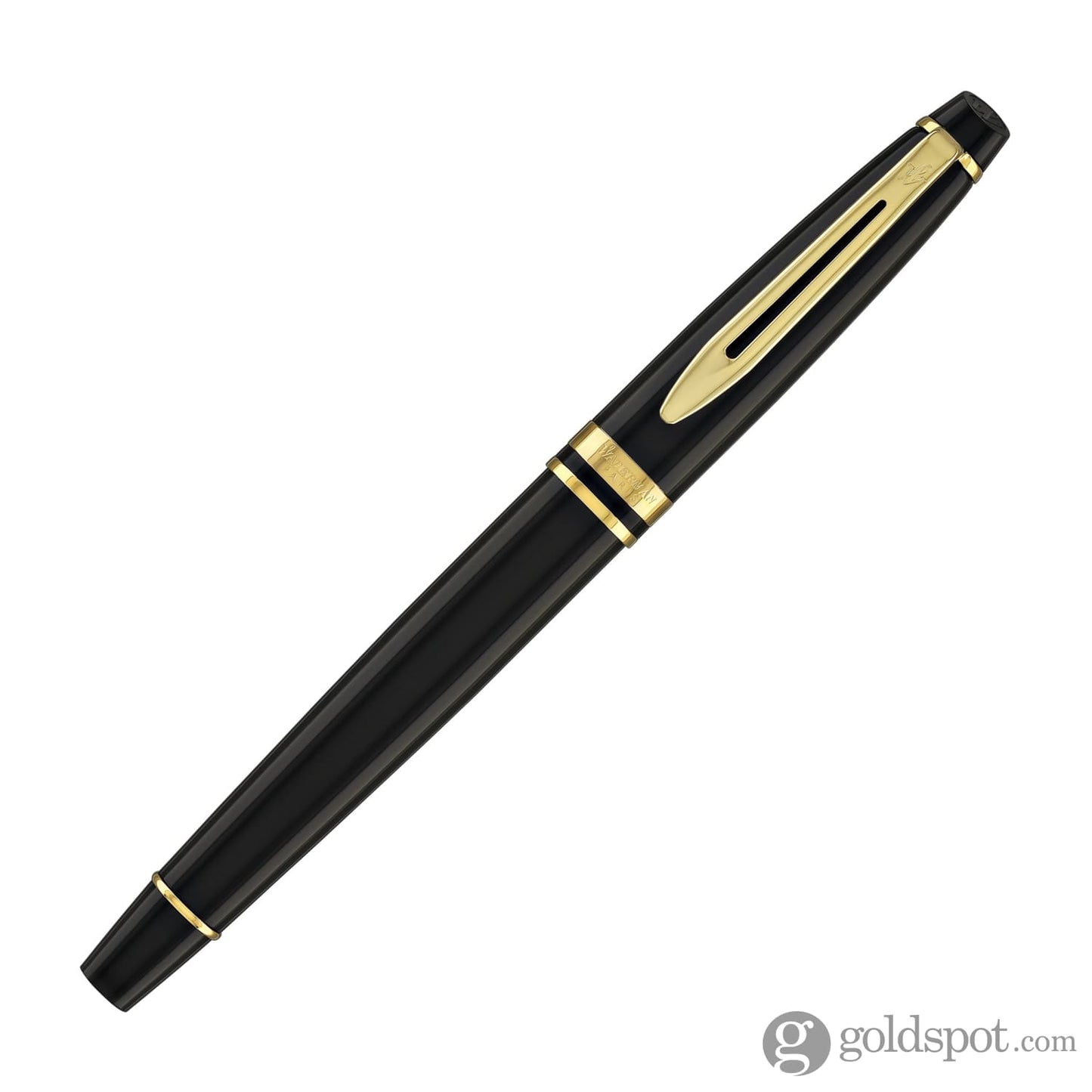 Waterman Expert Rollerball Pen in Black with Gold Trim Goldspot Pens