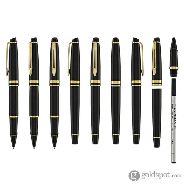 Waterman Expert Rollerball Pen in Black with Gold Trim Rollerball Pen