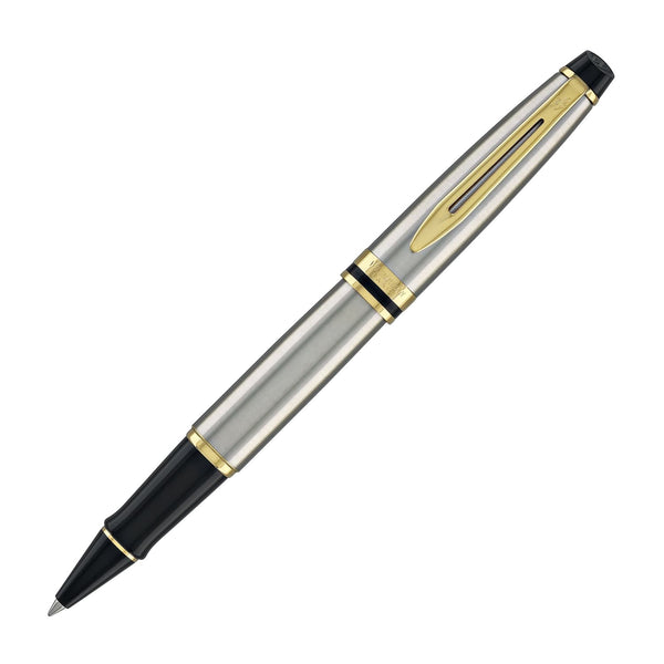 Waterman Expert Rollerball Pen in Stainless Steel with Gold Trim Rollerball Pen