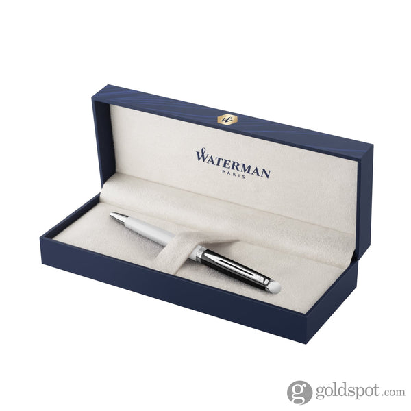Waterman Hemisphere Color Blocking Ballpoint Pen in Black and White Lacquer with Chrome Trim Ballpoint Pens