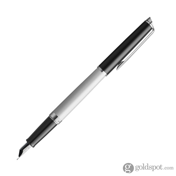 Waterman Hemisphere Color Blocking Fountain Pen in Black and White Lacquer with Chrome Trim Fountain Pen