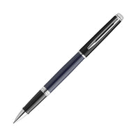 Waterman Hemisphere Color Blocking Rollerball Pen in Black and Blue Lacquer with Chrome Trim