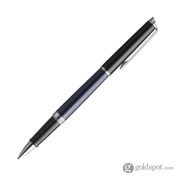 Waterman Hemisphere Color Blocking Rollerball Pen in Black and Blue Lacquer with Chrome Trim Rollerball Pen