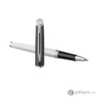 Waterman Hemisphere Color Blocking Rollerball Pen in Black and White Lacquer with Chrome Trim Rollerball Pen