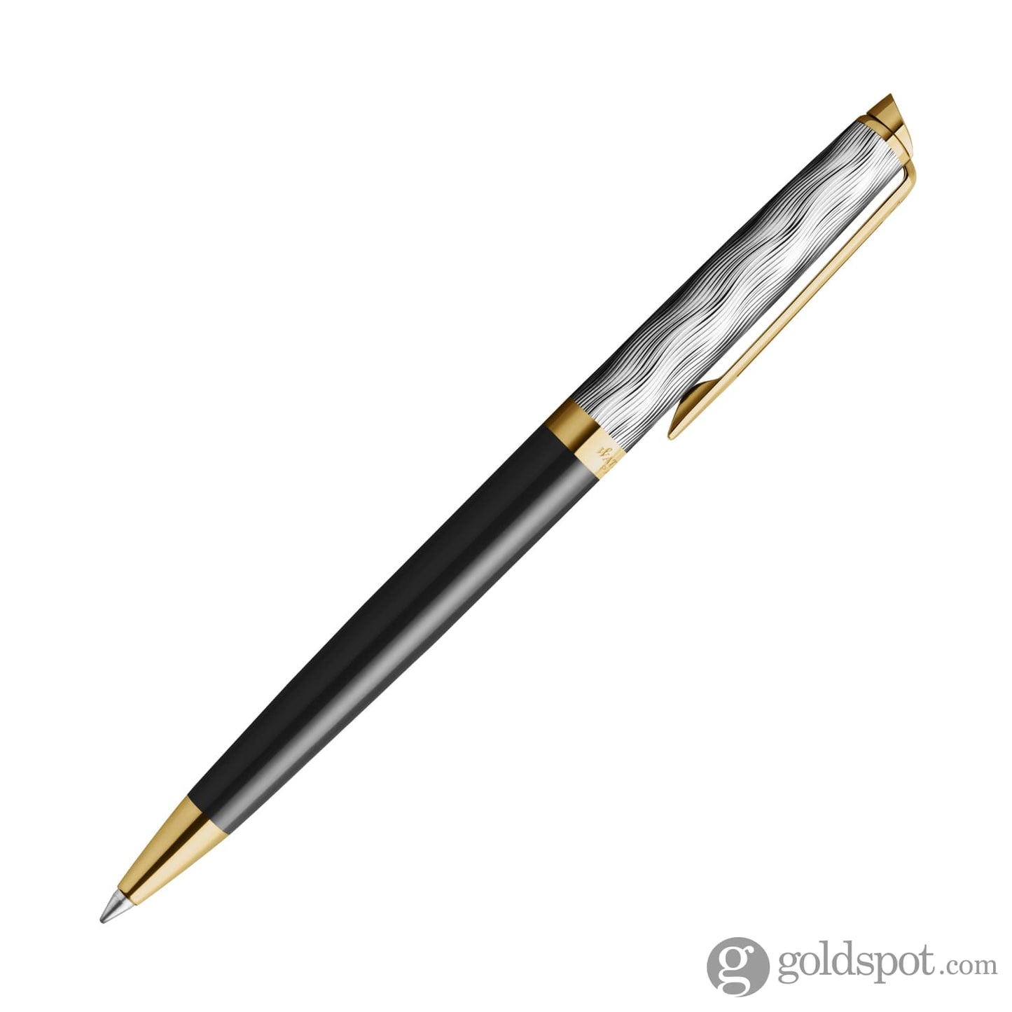 Waterman Hemisphere Deluxe Ballpoint Pen Reflections of Paris in Black Lacquer with Gold Trim Pens