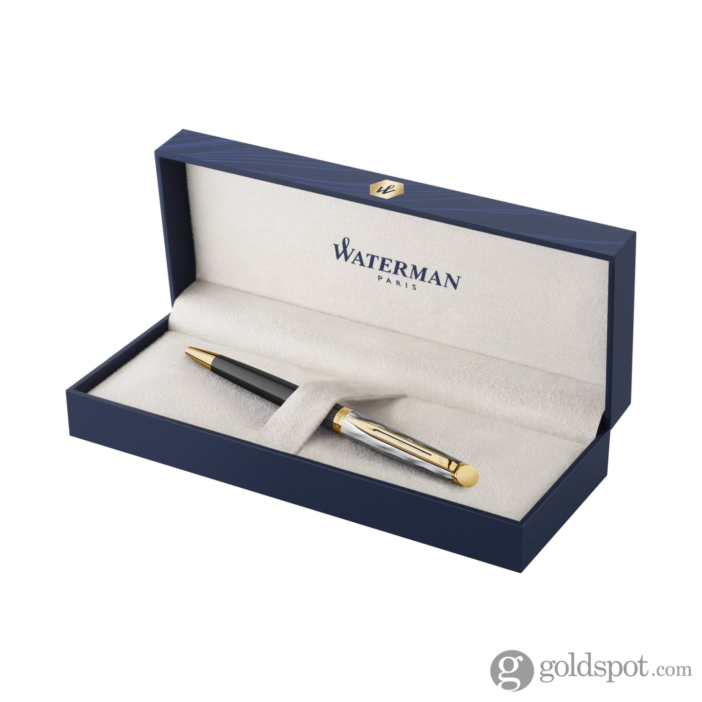 Waterman Hemisphere Deluxe Ballpoint Pen Reflections of Paris in Black Lacquer with Gold Trim Pens