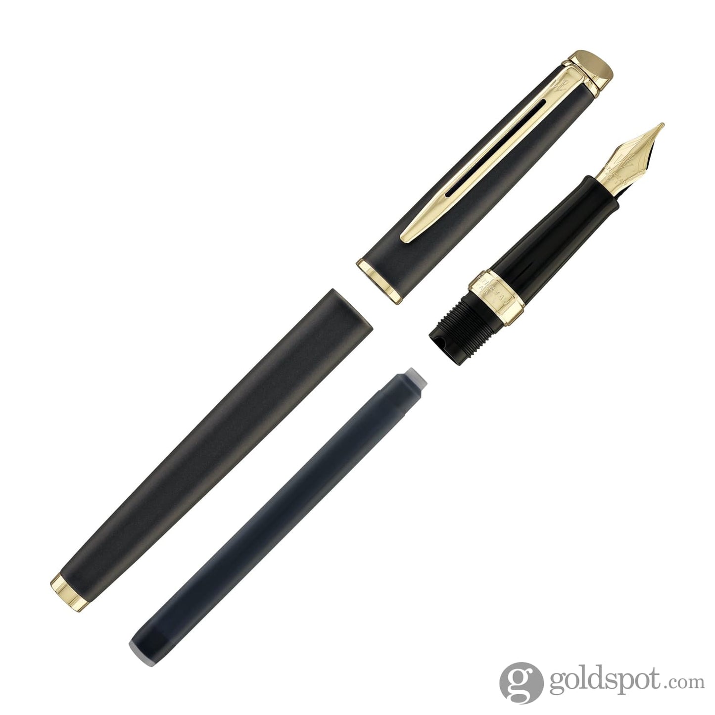 Waterman Hémisphère Fountain Pen in Lava Black with Gold Trim Fountain Pen