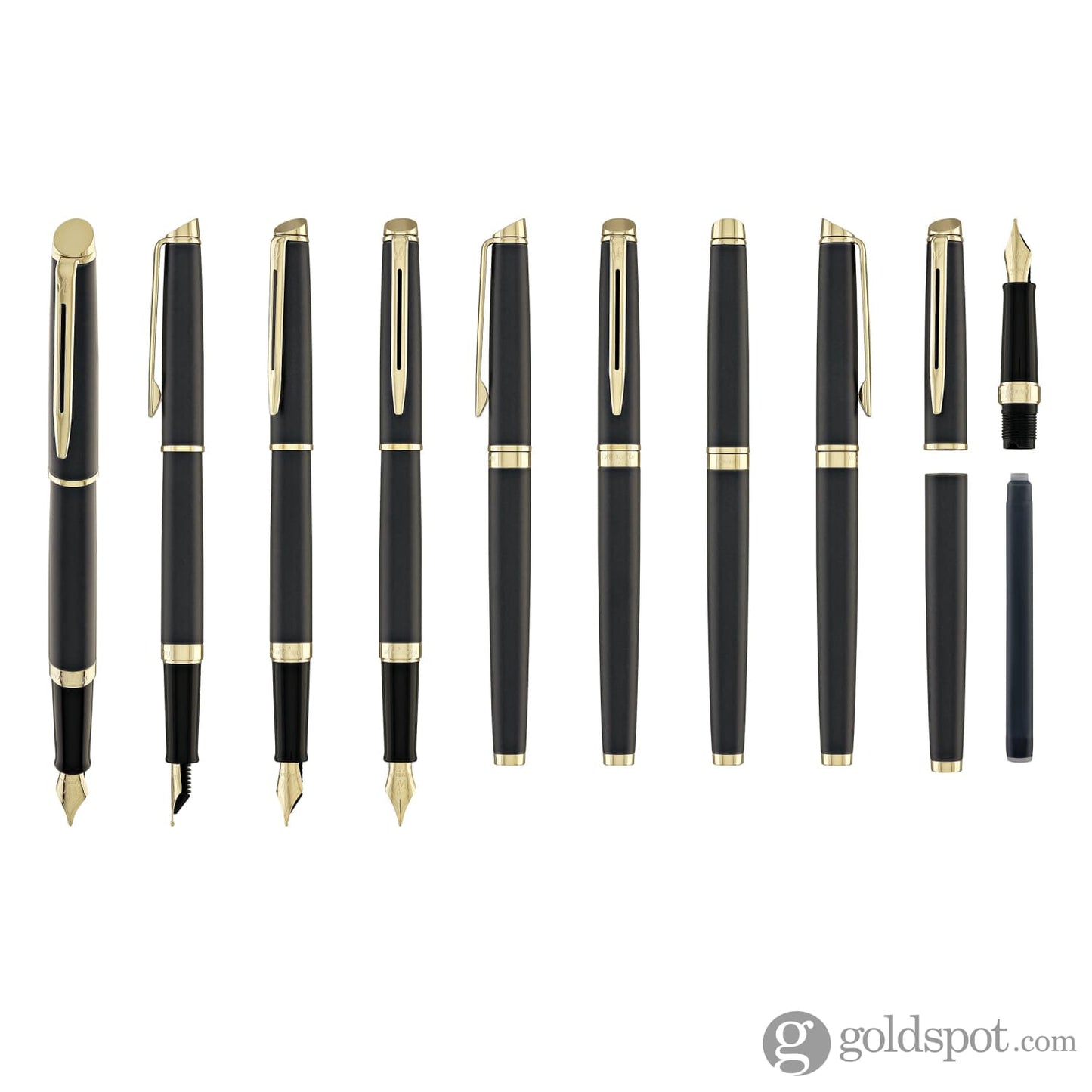Waterman Hémisphère Fountain Pen in Lava Black with Gold Trim Fountain Pen