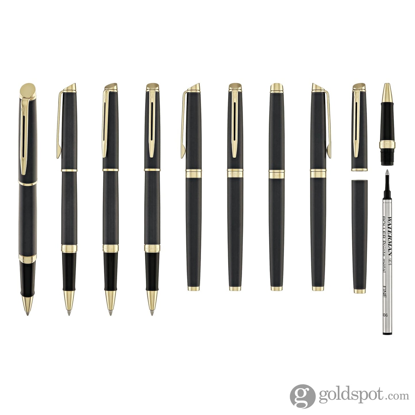 Waterman Hémisphère Rollerball Pen in Lava Black with Gold Trim Rollerball Pen