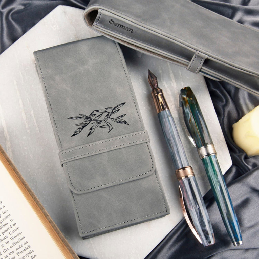 Wearingeul 3-hole Leather Pen Pouch - Demian Cases
