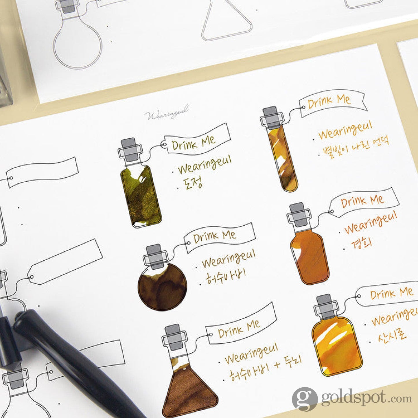 Wearingeul Alice’s Potion Color Swatch Card Bottled Ink