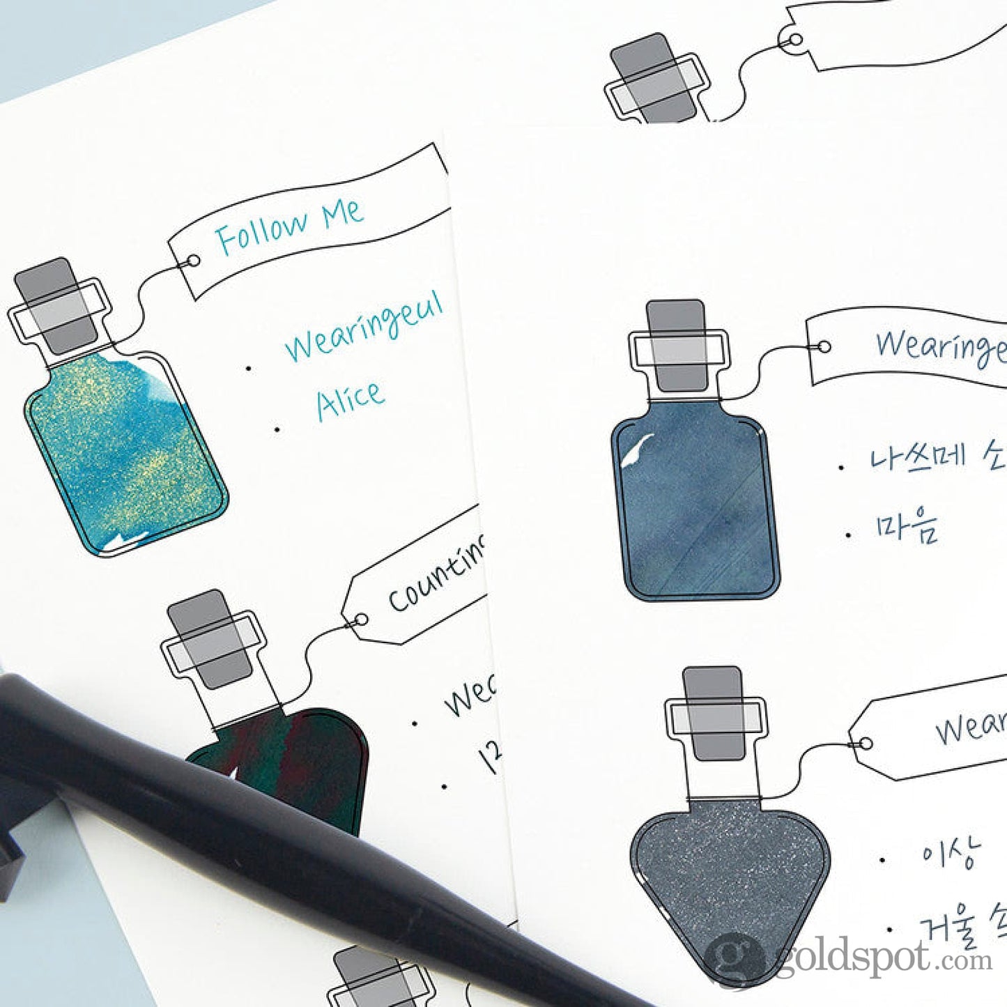 Wearingeul Alice’s Potion Color Swatch Card Bottled Ink