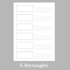 Wearingeul Ink Color Swatch Paper - 6 rectangles Design Swatch Card