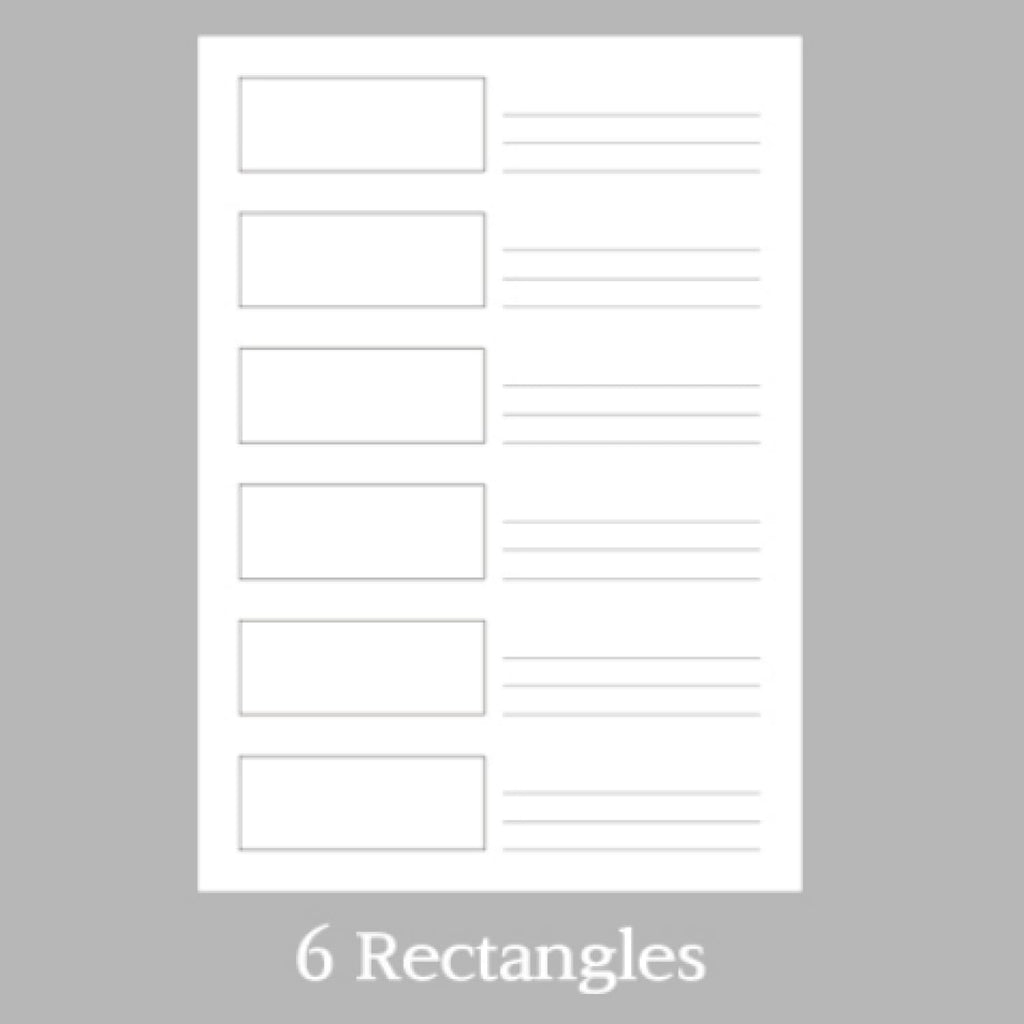 Wearingeul Ink Color Swatch Paper - 6 rectangles Design Swatch Card