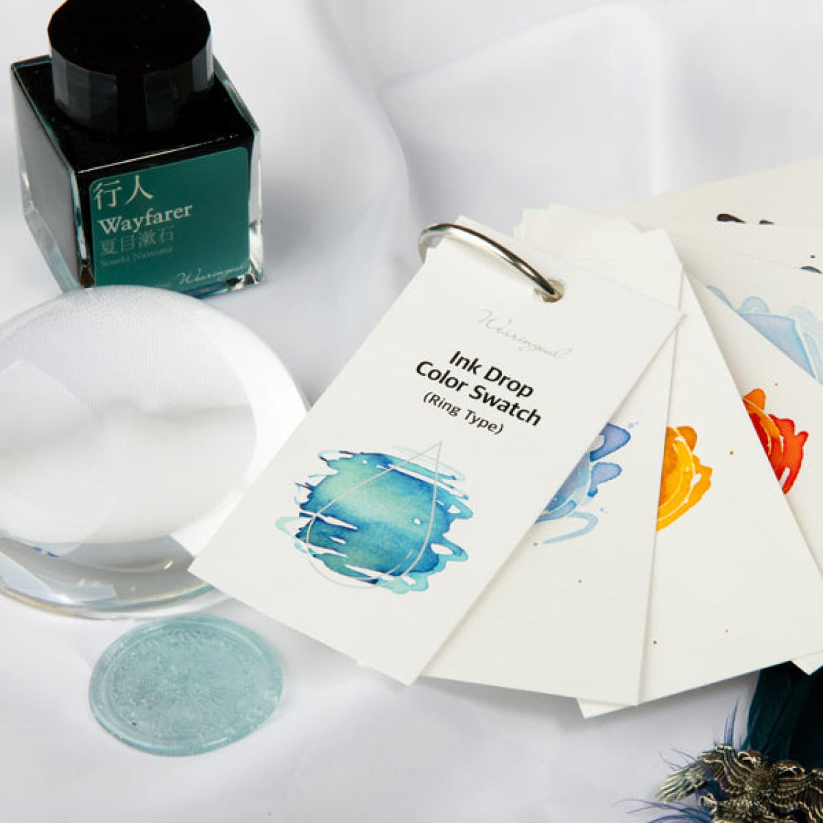 Wearingeul Ink Drop Color Swatch Card with Ring - Goldspot Pens