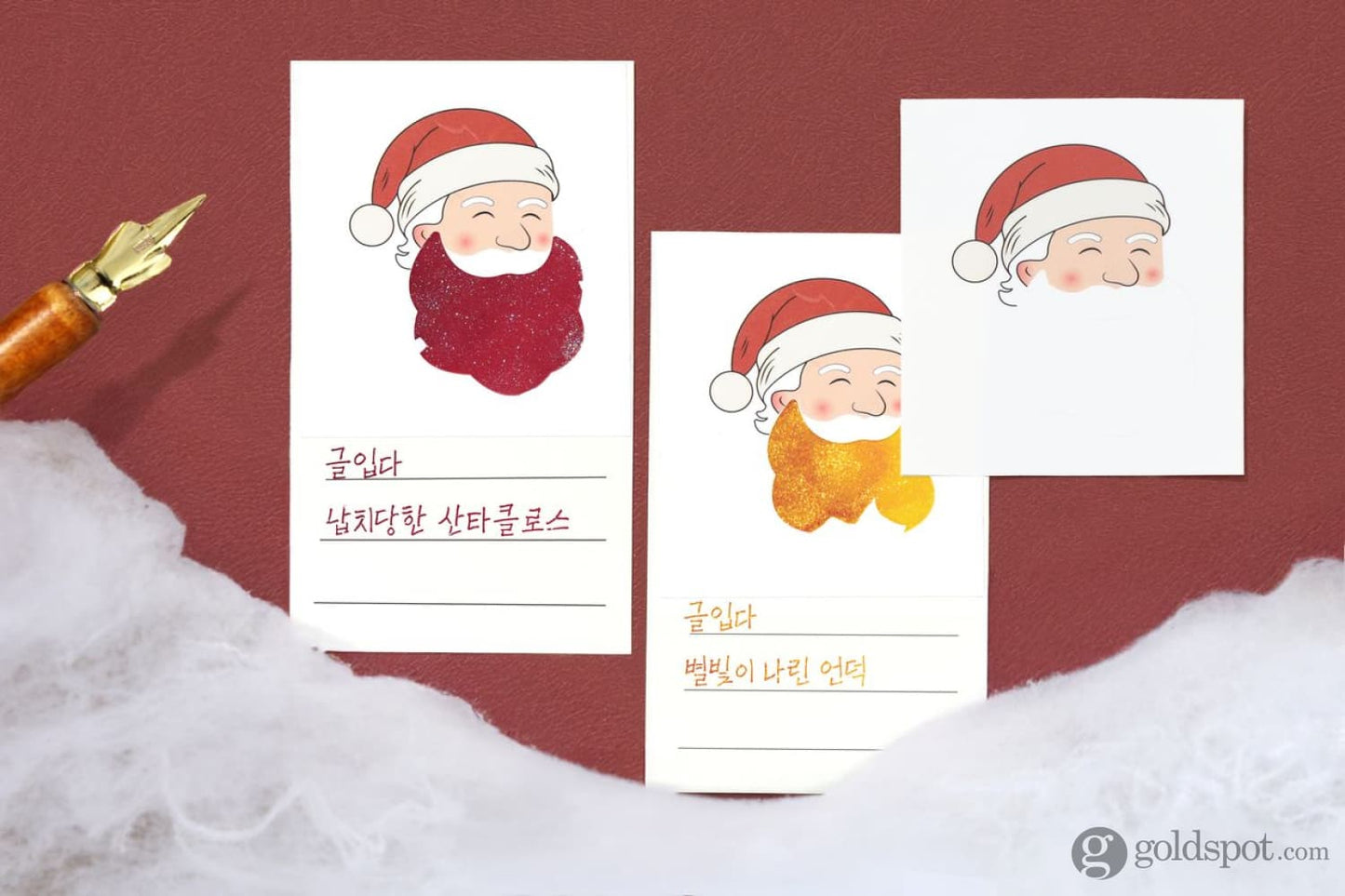 Wearingeul Ink Santa Claus Swatch Card Bottled Ink