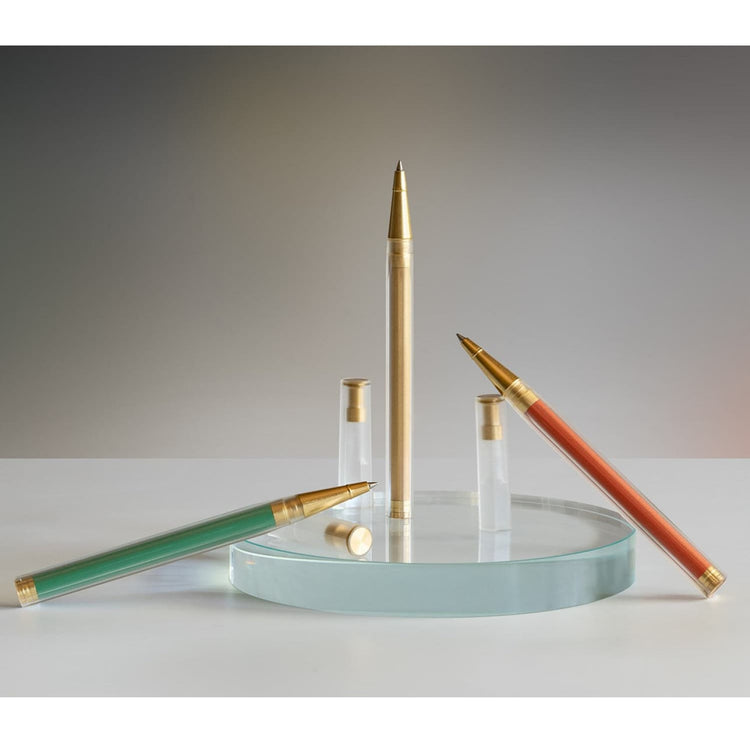 ystudio Glamour Evolve Elemental Rollerball Pen in Clear Green Rollerball Pen