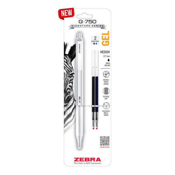 Zebra G-750 Retractable Gel Pen in White Gel Pen