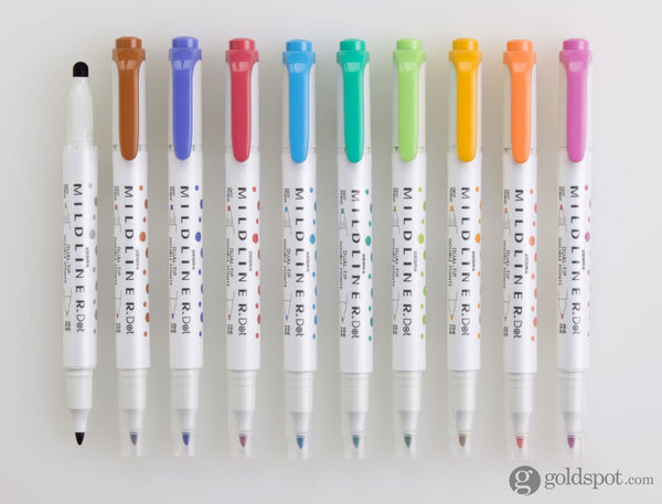 Zebra Mildliner Dual-Tip Dot Marker in Assorted Colors - Pack of 10 Gel Pen