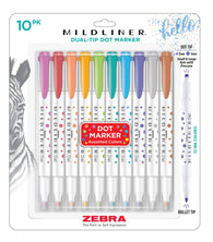 Zebra Mildliner Dual-Tip Dot Marker in Assorted Colors - Pack of 10
