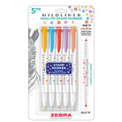 Zebra Mildliner Dual-Tip Stamp Marker in Assorted Colors - Pack of 5 Gel Pen