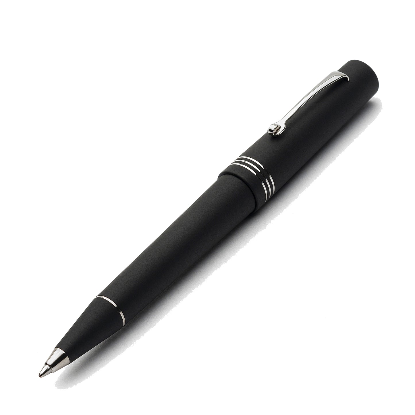 Leonardo Momento Zero Ballpoint Pen in Black Matte Silver Trim Ballpoint Pens