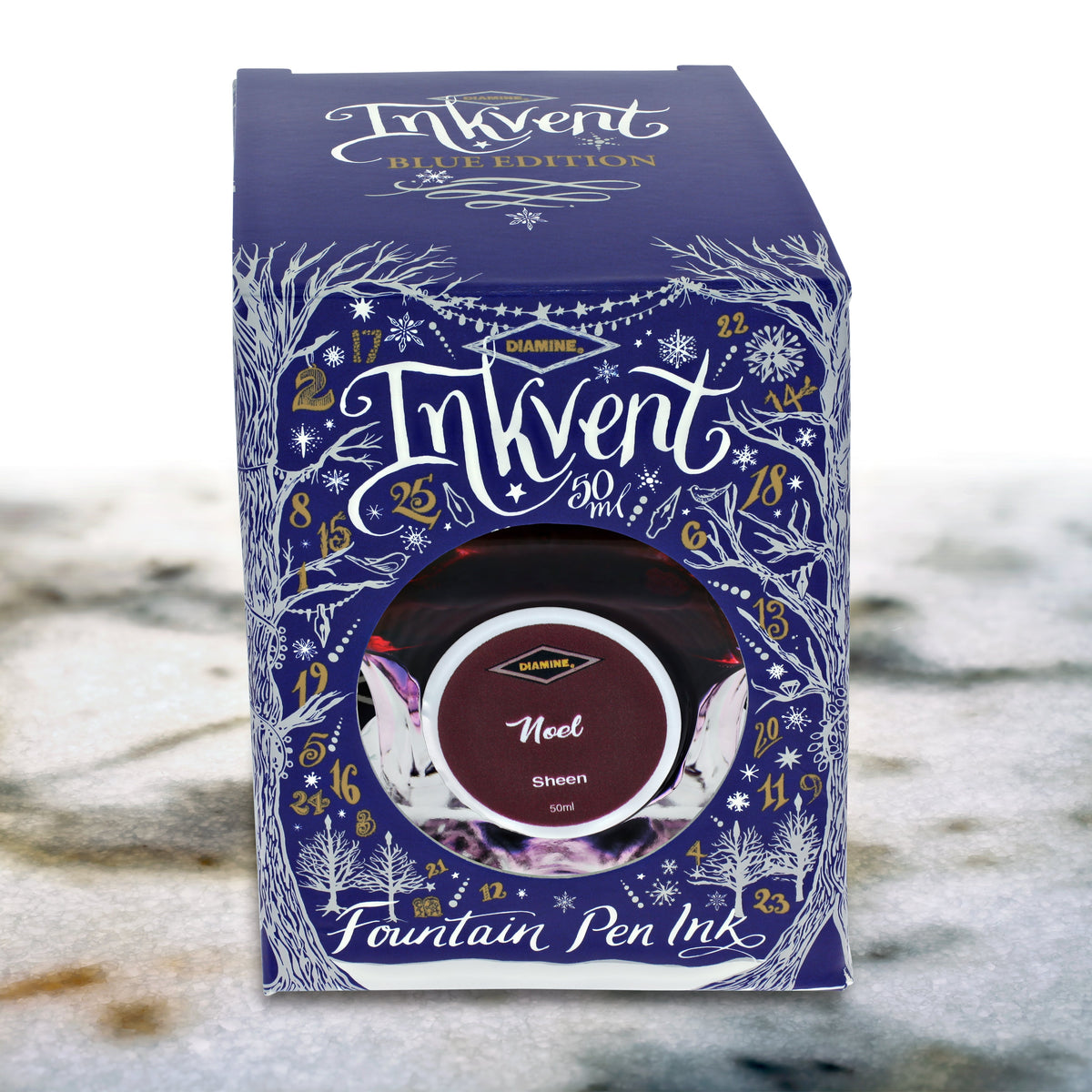 Diamine Inkvent Blue Edition Sheen Bottled Ink in Noel - 50 mL 