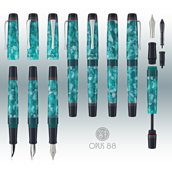 Opus 88 Minty Fountain Pen in Light Blue Fountain Pen
