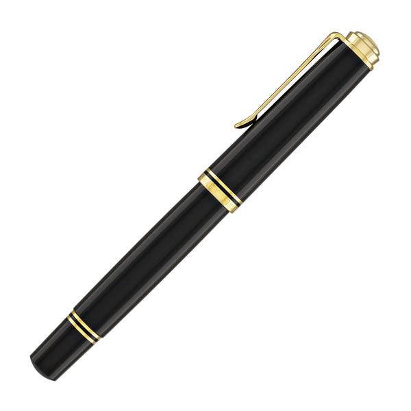 Pelikan Souveran M800 Fountain Pen in Black with Gold Trim - 18K Gold Fine Point