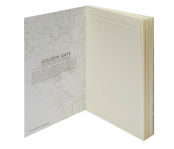 Itoya Profolio Oasis National Parks Lined Notebook in Golden Gate - A5 Notebooks Journals