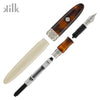 Kilk NovoBaroque Fountain Pen in Two Tone Tortoise Silver Trim Fountain Pen