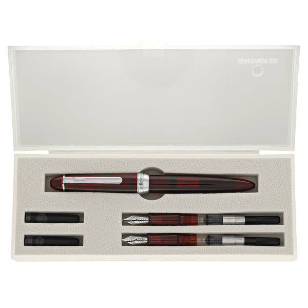 Monteverde Monza Fountain Pen in Red - Fine Medium and Omniflex Nibs Pack of 3