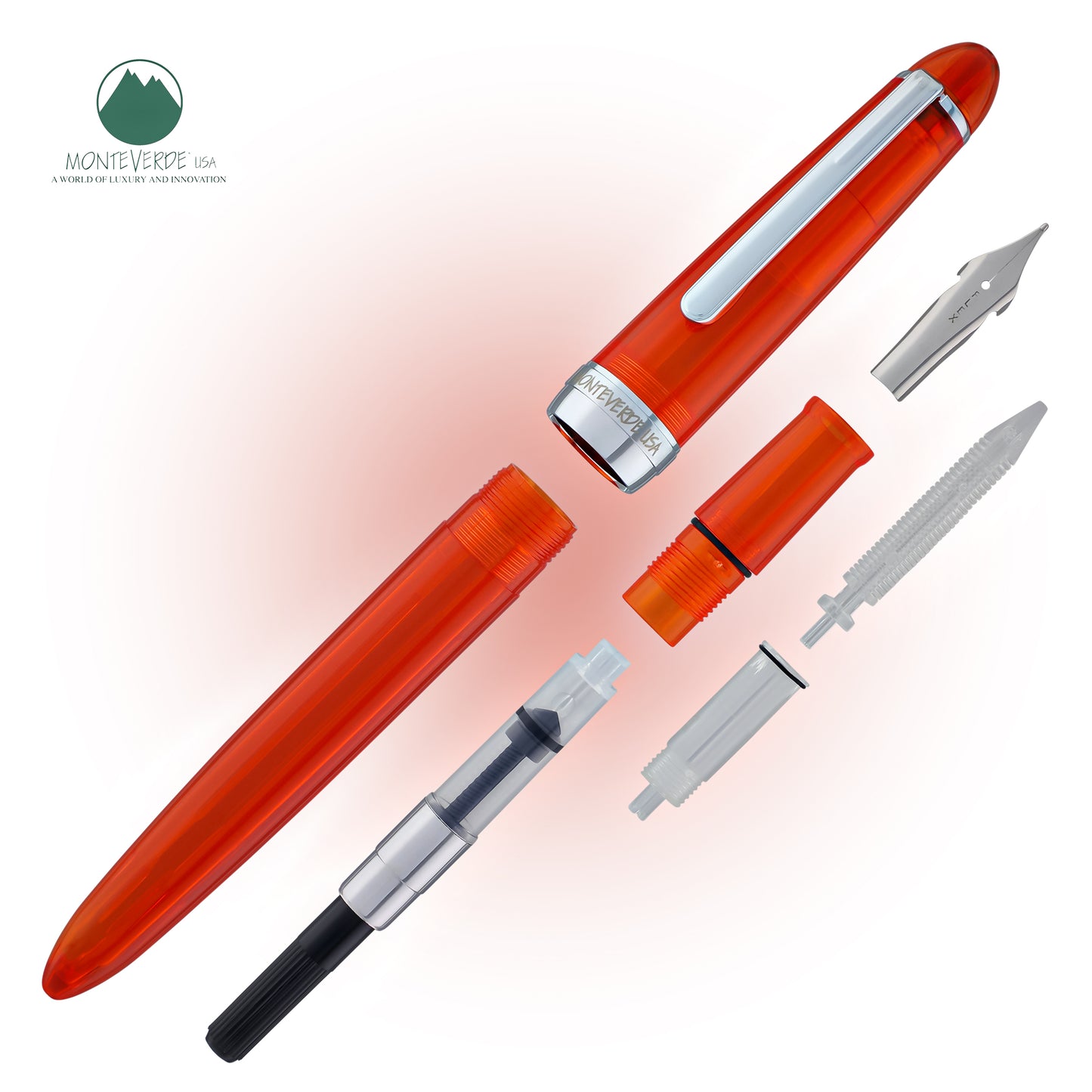 Monteverde Monza ID Fountain Pen in Orange - Flex Nib