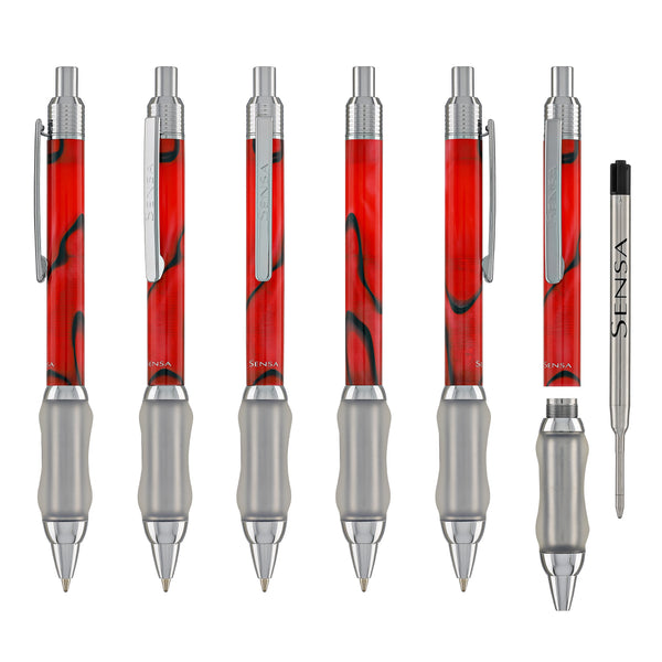 Sensa Click Plasmuloid Ballpoint Pen in Crimson Burgundy Pearl Ballpoint Pens