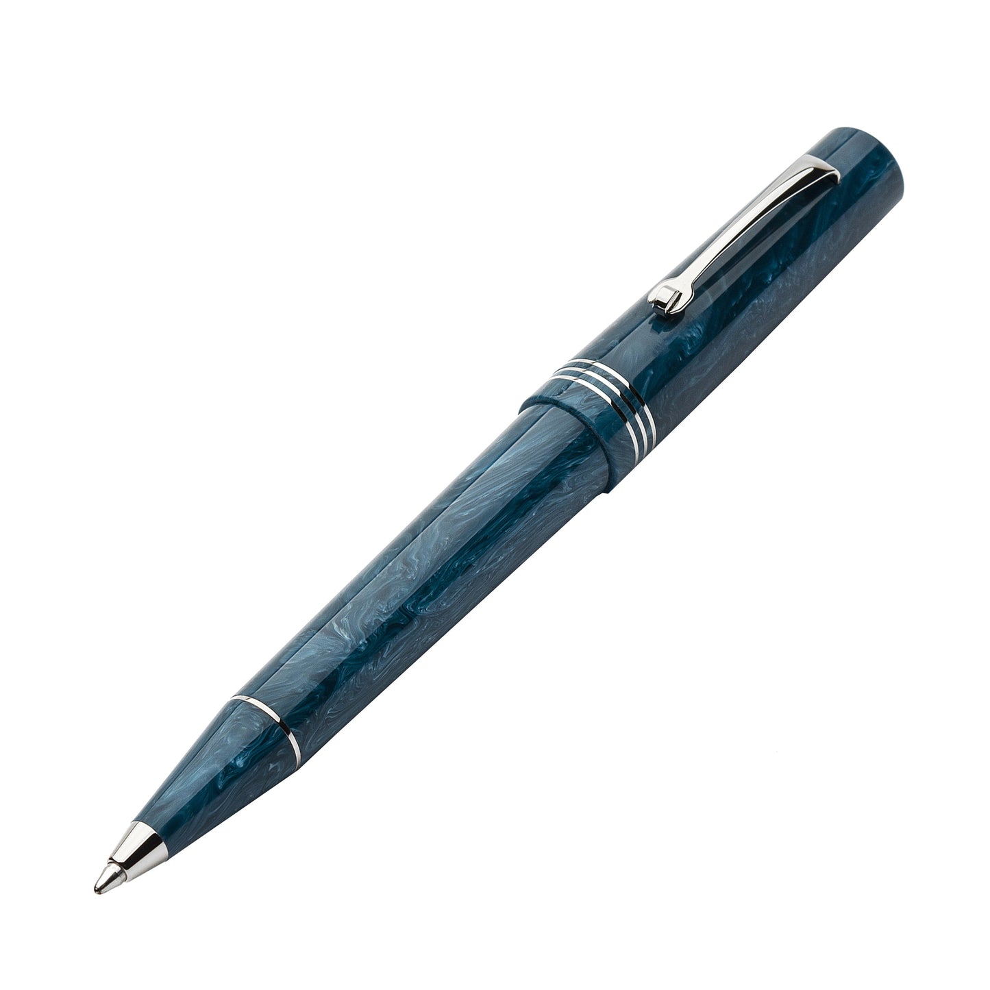 Leonardo Momento Zero Ballpoint Pen in Blue Positano Silver Trim Ballpoint Pens