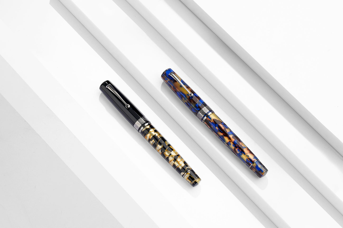 Omas Paragon Fountain Pen in Blue Lucens with Silver Trim Fountain Pen