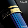 Pelikan Souveran M600 Fountain Pen in Black & Blue with Gold Trim - 14K Gold Fountain Pen