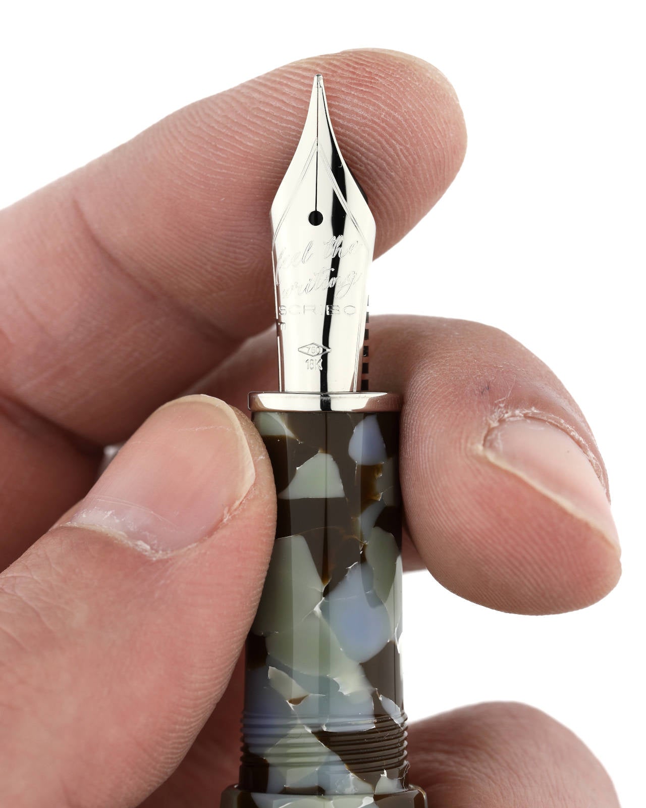 Scribo Feel Fountain Pen in Graniglia with Platinum Trim Fountain Pen