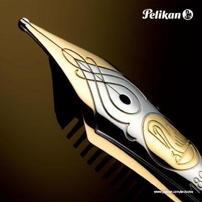 Pelikan Souveran M600 Fountain Pen in Black & Blue with Gold Trim - 14K Gold Fountain Pen