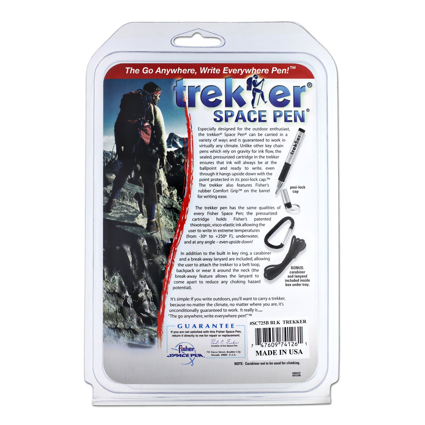 Fisher Space Trekker Keychain Ballpoint Pen in Matte Black Ballpoint Pens
