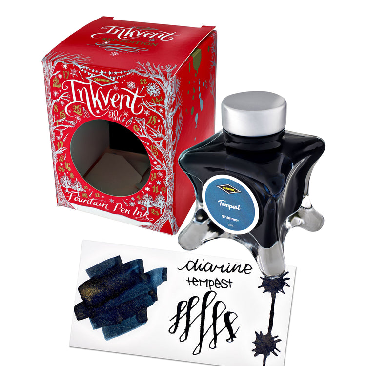 Diamine Inkvent Red Edition Shimmer Bottled Ink in Green Tempest - 50 mL Bottled Ink