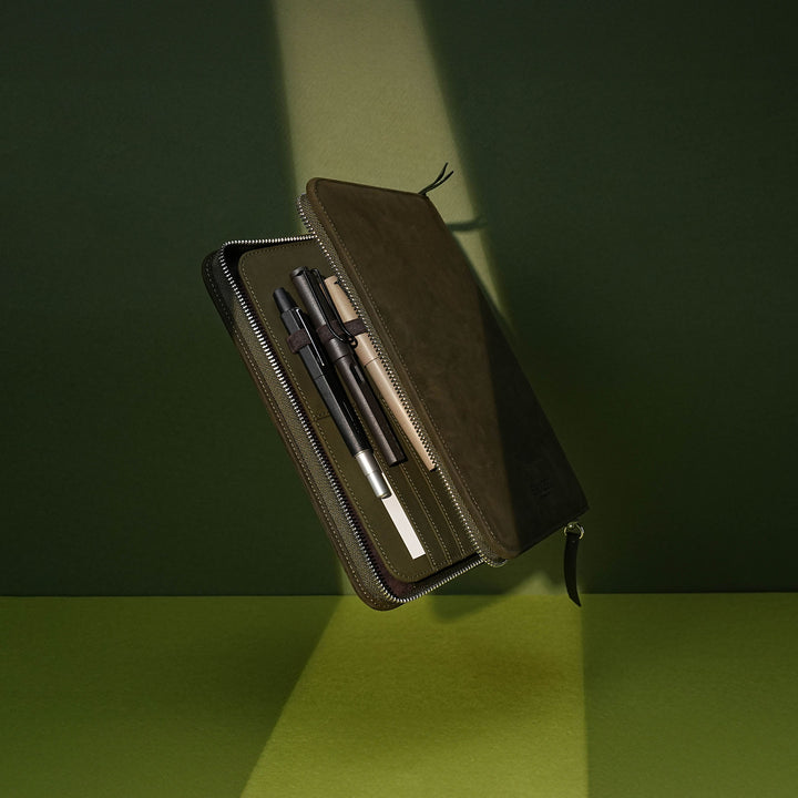 Endless Folio A5 in Green Leather Pen Cases